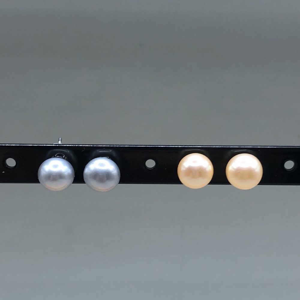 Honora Cultured Pearls Set of 4 Stud Earrings, Stainless Steel New - Picture 7 of 7